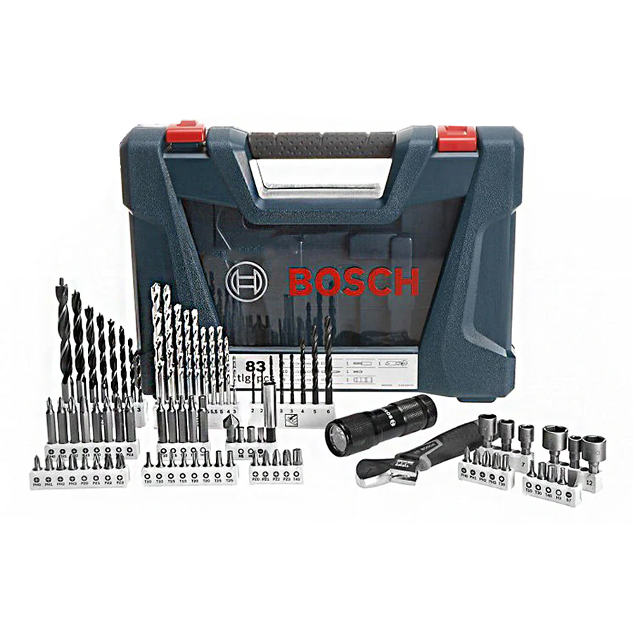 Bosch V-line Premium Combination Drill bits, Screw Bits and Accessory Set 83Pcs (2607017403) | Bosch by KHM Megatools Corp.