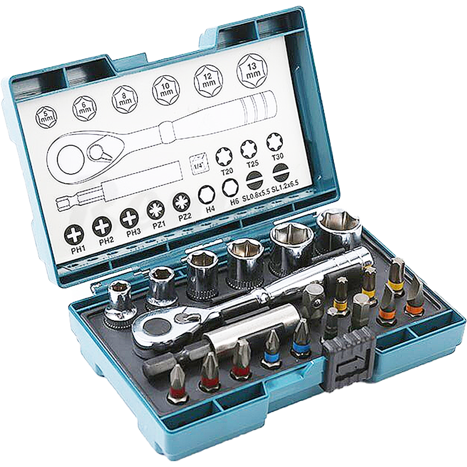 Makita B-54081 Screw Bit & Socket Set with Ratchet Handle 21pcs | Makita by KHM Megatools Corp. Main image