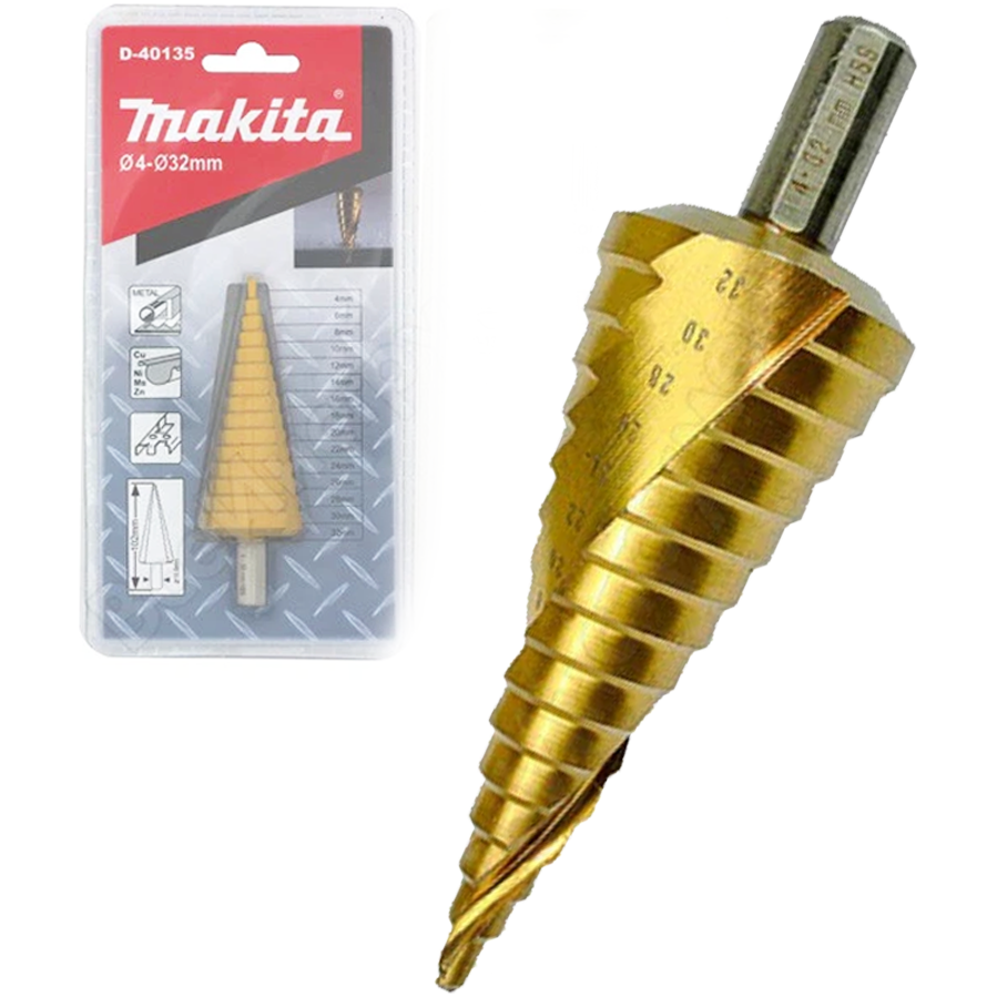 Makita D-40135 Step Drill Bit Straight 4-32mm | Makita by KHM Megatools Corp. Main image