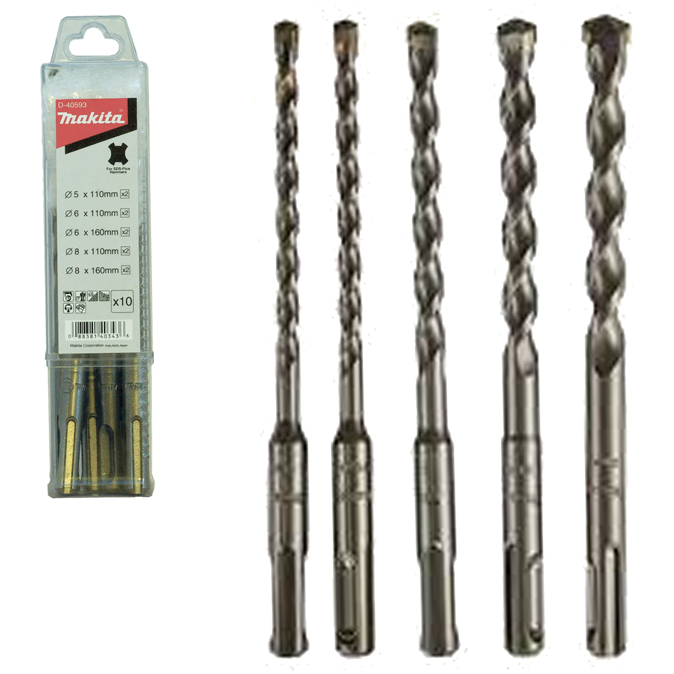 Makita D-40593 SDS-Plus Masonry Drill Bit Set 10Pcs | Makita by KHM Megatools Corp. Main image