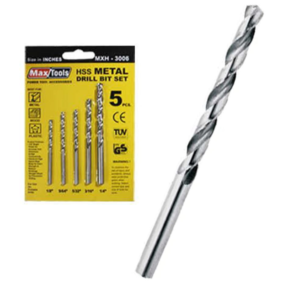 MaxTools MXH-4005 HSS Drill Bit Set 5Pcs | MaxTools by KHM Megatools Corp. Main image