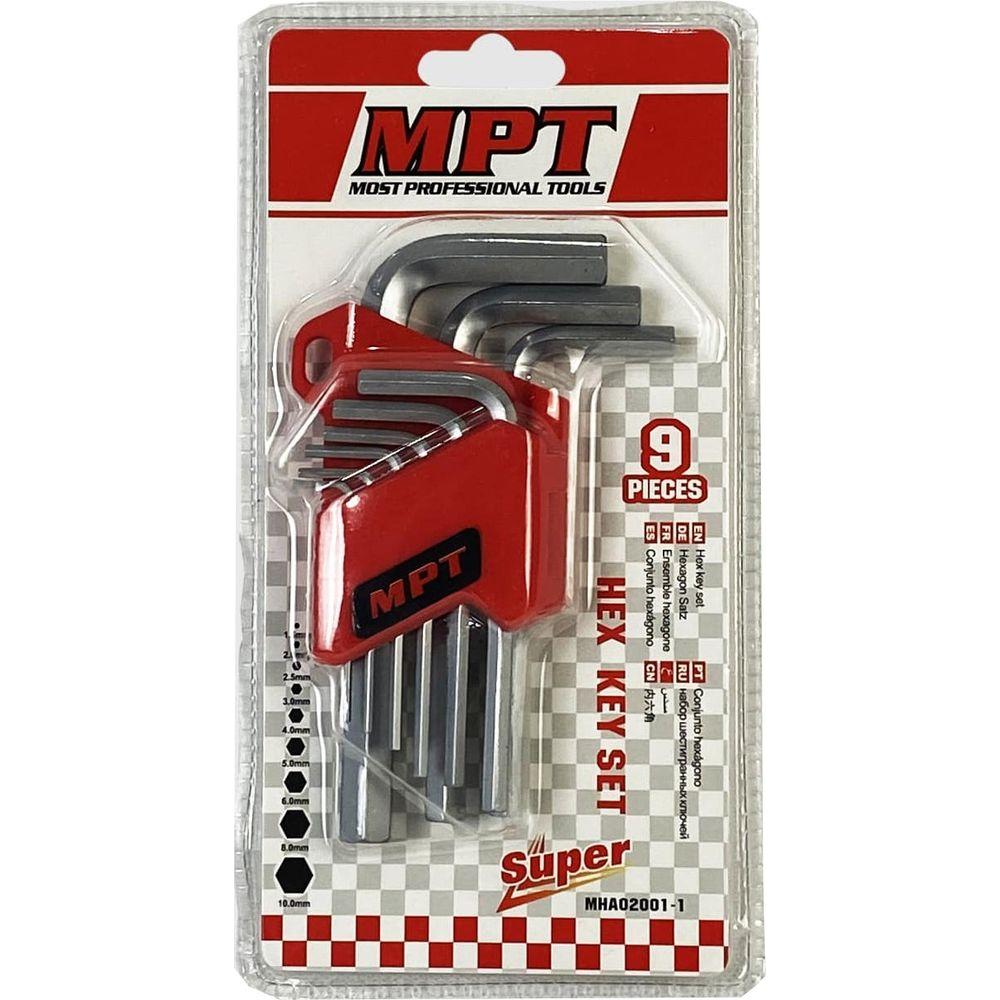 MPT MHA02001-1 Hex Allen Key Wrench Set 9pcs (1.5-10mm) | MPT by KHM Megatools Corp. Main image