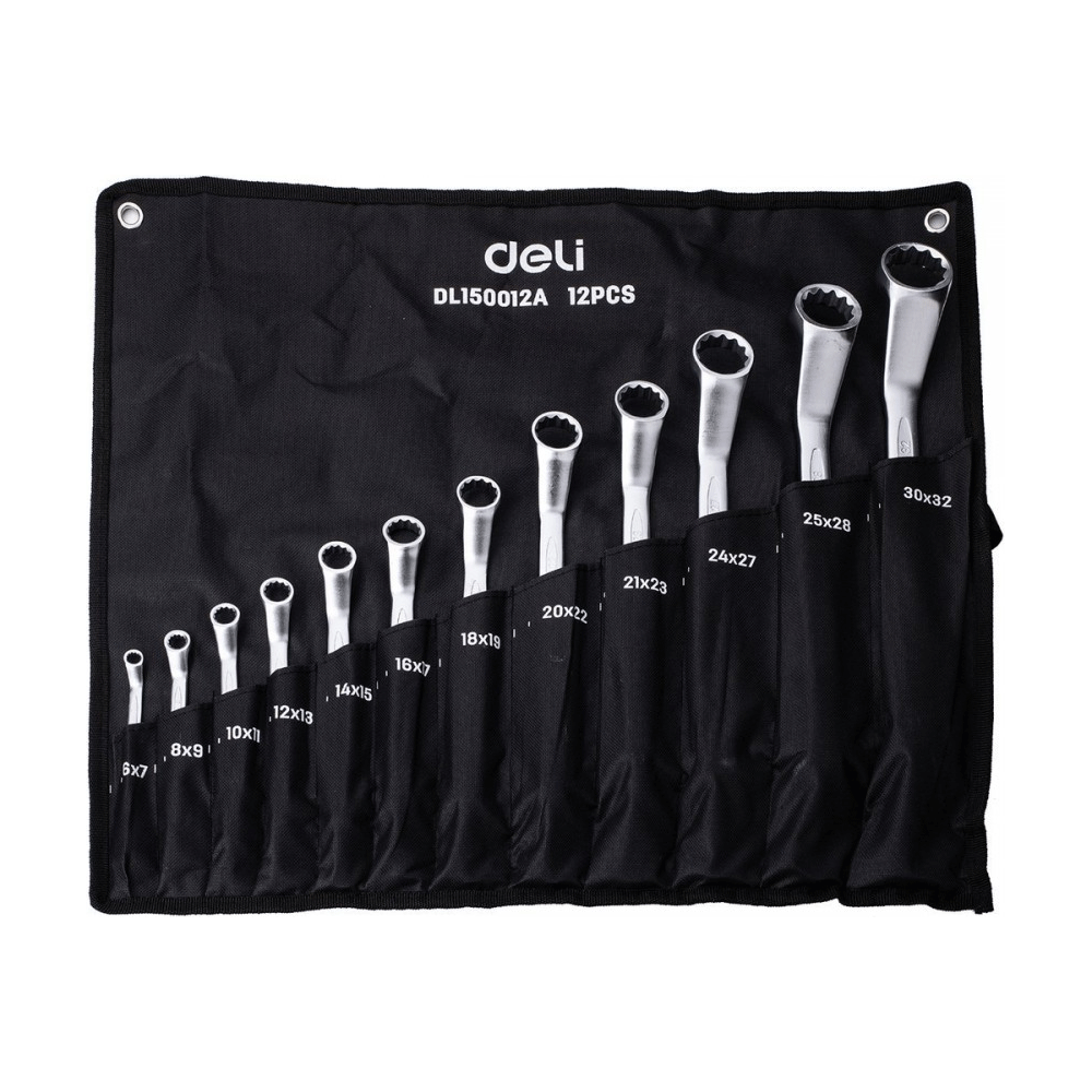 Deli EDL150012A Offset Ring Spanner Set 12pcs