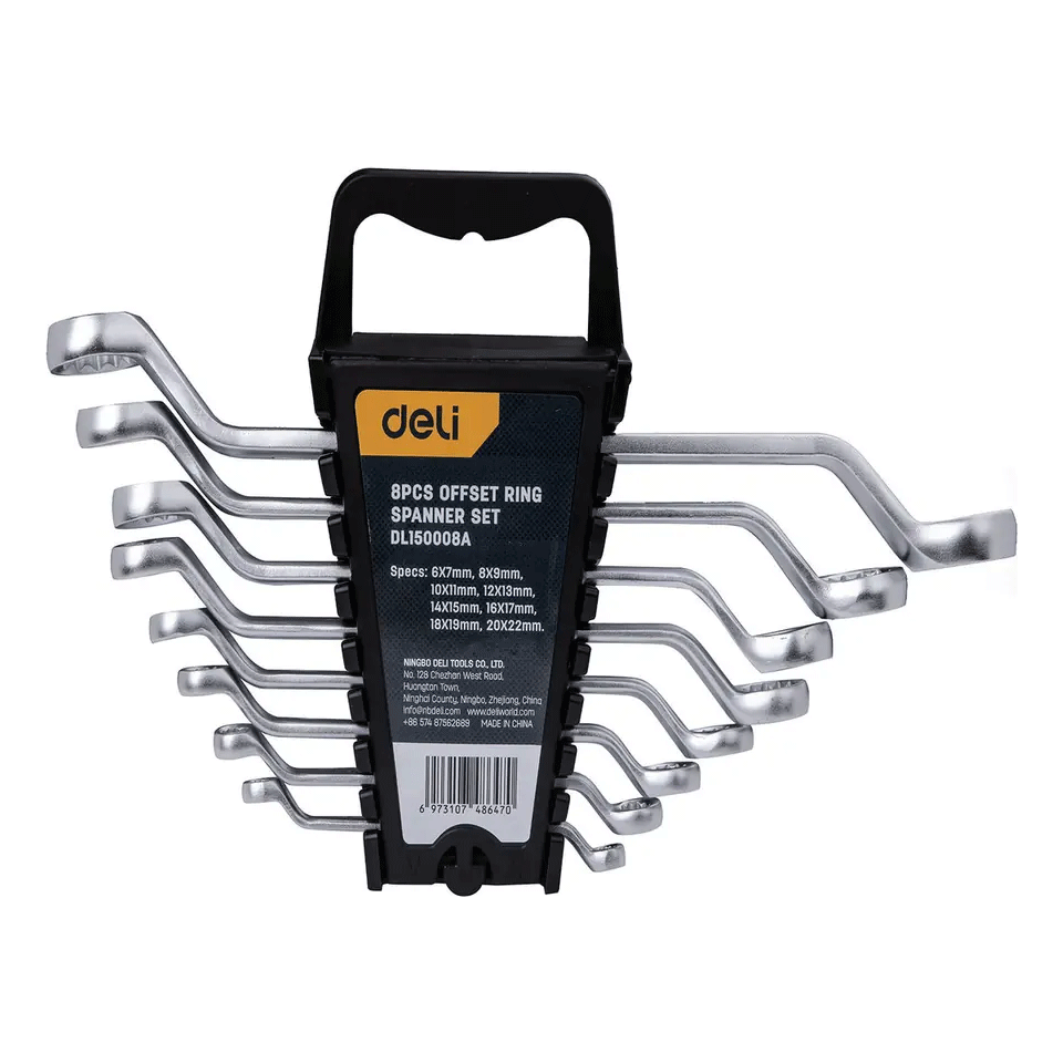 Deli EDL150008A Offset Ring Spanner Set 8pcs | Deli by KHM Megatools Corp. Main image