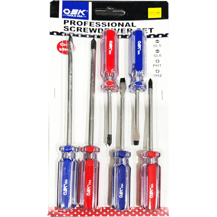 OSK 107-6KIT 6pcs Screwdriver Set 3",4" & 6" - KHM Megatools Corp. Main image
