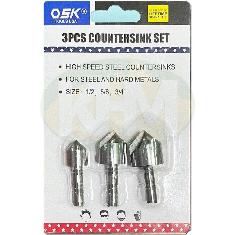 OSK CUT-2203A 3pcs Countersink Bit Set - KHM Megatools Corp. Main image