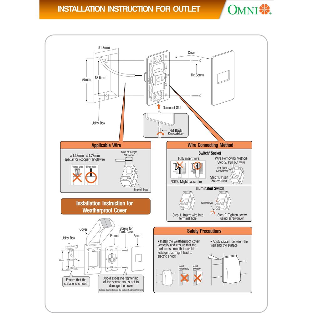 Omni P2-ER 2pc Regular Outlet in Plate (Flush Type) Secondary image