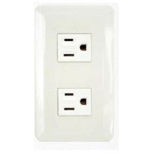 Omni P2-EG-PK 2pc Convenience Outlet with Ground in Plate (Flush Type) | Omni by KHM Megatools Corp.