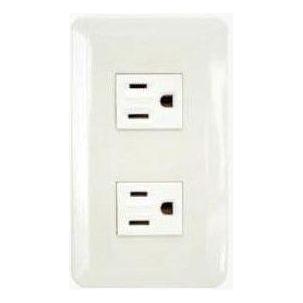 Omni P2-EG-PK 2pc Convenience Outlet with Ground in Plate (Flush Type) | Omni by KHM Megatools Corp. Main image