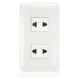 Omni P2-EU-PK 2pc Universal Outlet in Plate (Flush Type) | Omni by KHM Megatools Corp. Main image