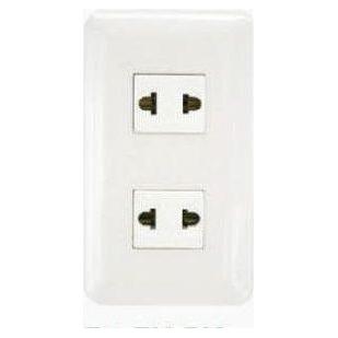 Omni P2-EU-PK 2pc Universal Outlet in Plate (Flush Type) | Omni by KHM Megatools Corp. Main image