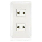 Omni P2-EU-PK 2pc Universal Outlet in Plate (Flush Type) | Omni by KHM Megatools Corp.