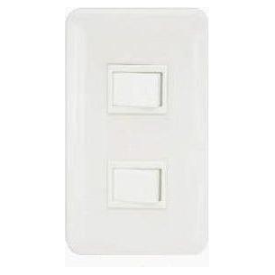 Omni P2-S13-PK 2pc 1-Way Switch in Plate (Flush Type) | Omni by KHM Megatools Corp. Main image