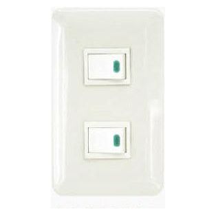 Omni P2-S14-PK 2pc 1-Way Illuminated Switch in Plate (Flush Type) | Omni by KHM Megatools Corp. Main image