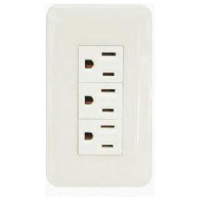 Omni P3-EG-PK 3pc Convenience Outlet with Ground in Plate (Flush Type) | Omni by KHM Megatools Corp. Main image