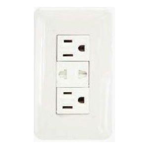 Omni P3-EG/EU/EG-PK 2 pc Convenience Outlet with Ground & Universal Outlet with Safety Shutter in Plate (Flush Type) | Omni by KHM Megatools Corp. Main image