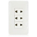 Omni P3-EU PK 3pc Universal Outlet in Plate (Flush Type) | Omni by KHM Megatools Corp.