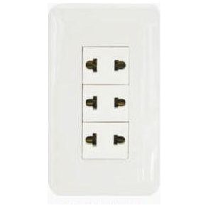 Omni P3-EU PK 3pc Universal Outlet in Plate (Flush Type) | Omni by KHM Megatools Corp. Main image