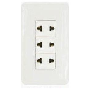 Omni P3-EU PK 3pc Universal Outlet in Plate (Flush Type) | Omni by KHM Megatools Corp. Main image