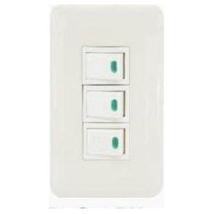 Omni P3-S14-Pk 3pc 1-Way Illuminate Switch in Plate (Flush Type) | Omni by KHM Megatools Corp. Main image