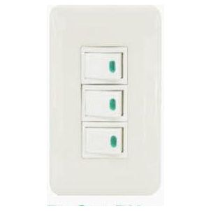 Omni P3-S14-Pk 3pc 1-Way Illuminate Switch in Plate (Flush Type) | Omni by KHM Megatools Corp. Main image