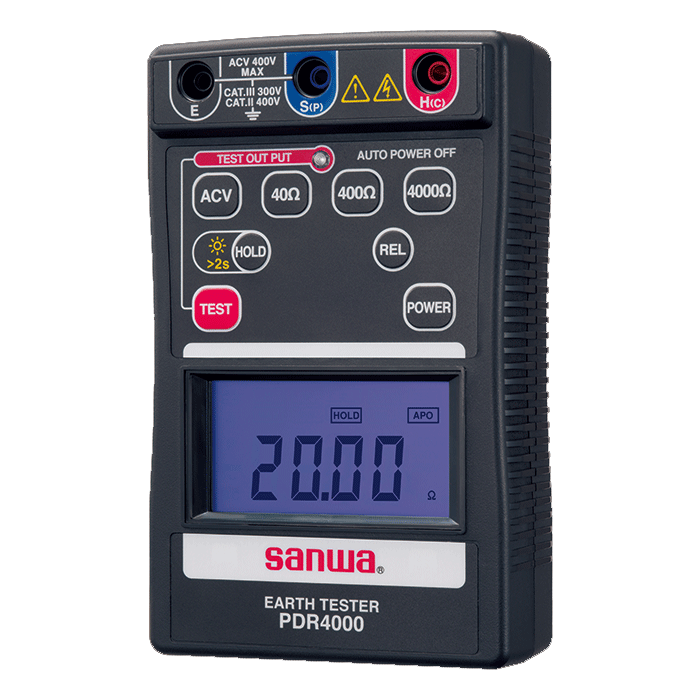 Sanwa PDR4000 Digital Earth Tester [40Ω, 400Ω, 4000Ω]