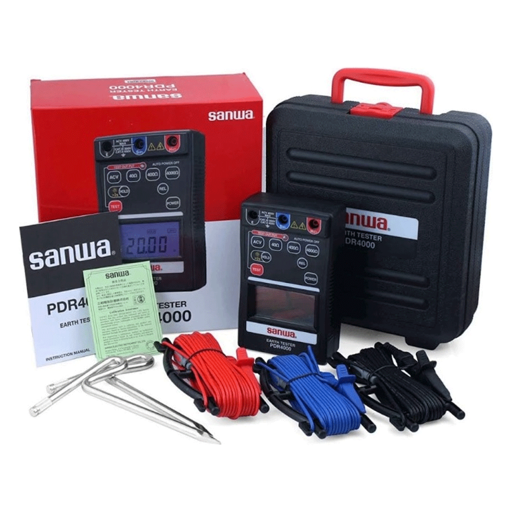 Sanwa PDR4000 Digital Earth Tester [40Ω, 400Ω, 4000Ω]