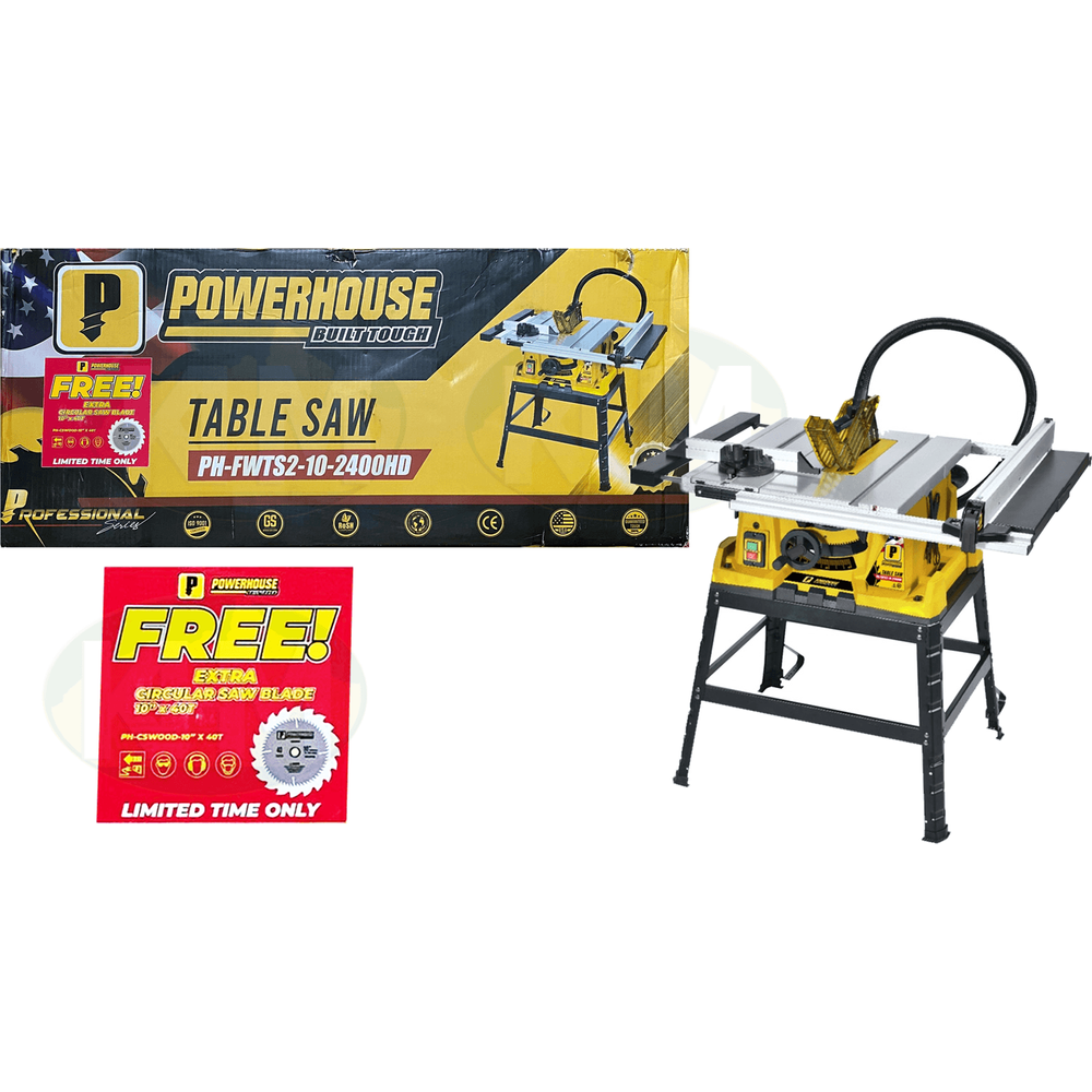 Powerhouse PH-FWTS2-10-2400HD Industrial Table Saw 10" 2400W (Workshop Grade) - KHM Megatools Corp. Main image