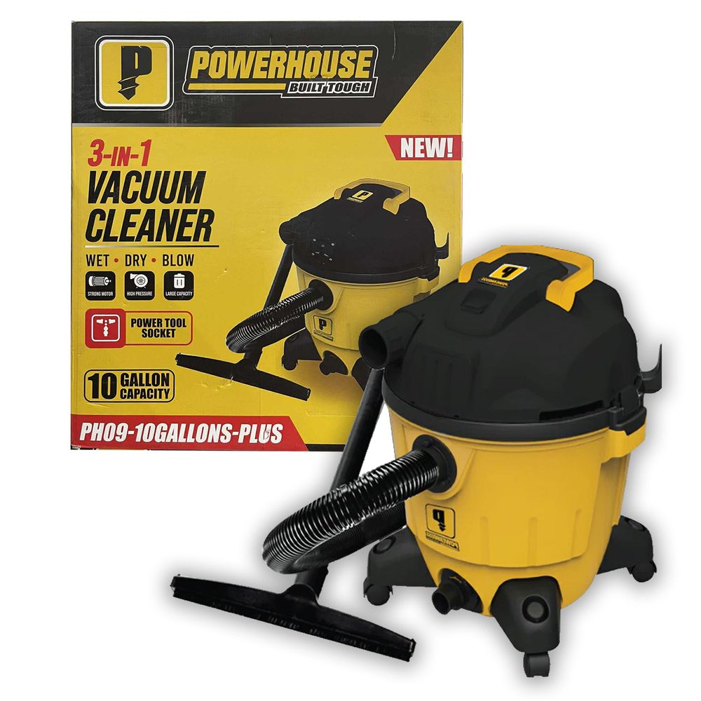 Powerhouse PH09-10Gallons-Plus Wet & Dry Vacuum Cleaner (Power Tool Socket) | Powerhouse by KHM Megatools Corp. Main image