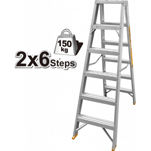 Ingco Double Sided Aluminum A-type Ladder - KHM Megatools Corp. Main image
