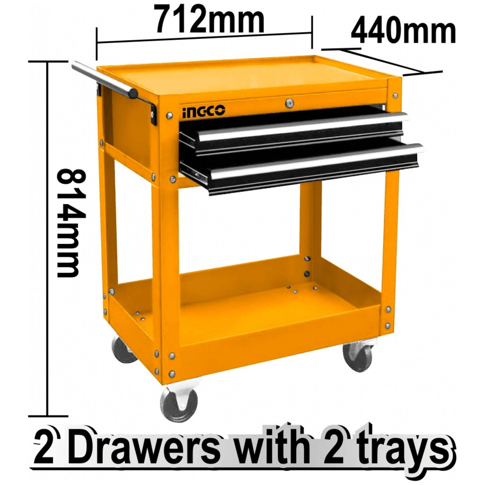 Ingco HPTCT021 Tool Cart (2 Drawer with 2 Trays) - KHM Megatools Corp. Main image