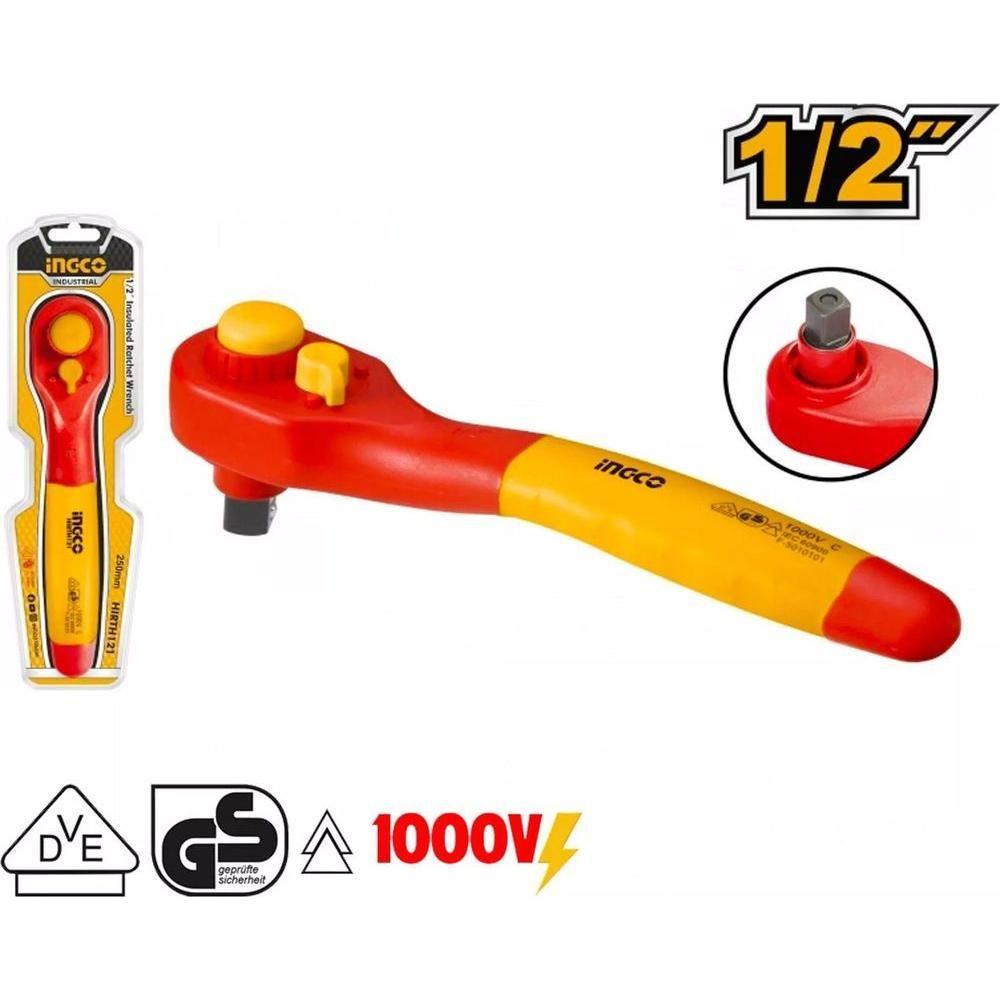 Ingco HIRTH121 1/2" Drive Insulated Ratchet Wrench 1000V - KHM Megatools Corp. Main image