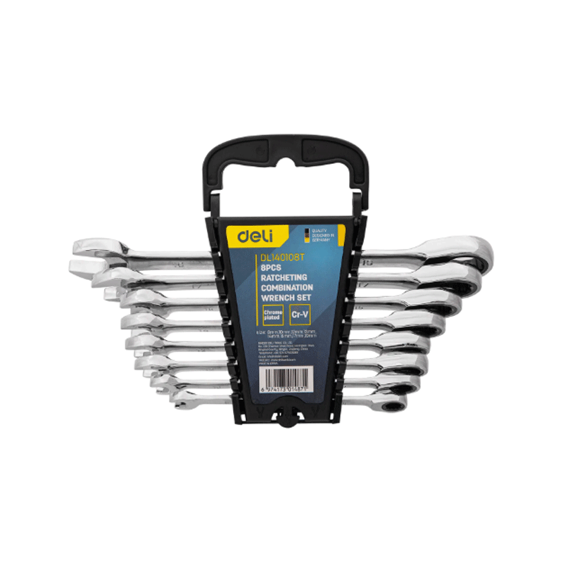 Deli EDL140108T Ratchet Dual-Use Wrench Set 8pcs | Deli by KHM Megatools Corp. Main image