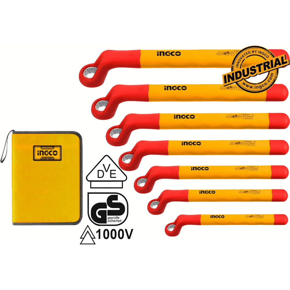 Ingco HKISPA0702 7pcs Insulated VDE Ring / Box Wrench Set - KHM Megatools Corp. Main image
