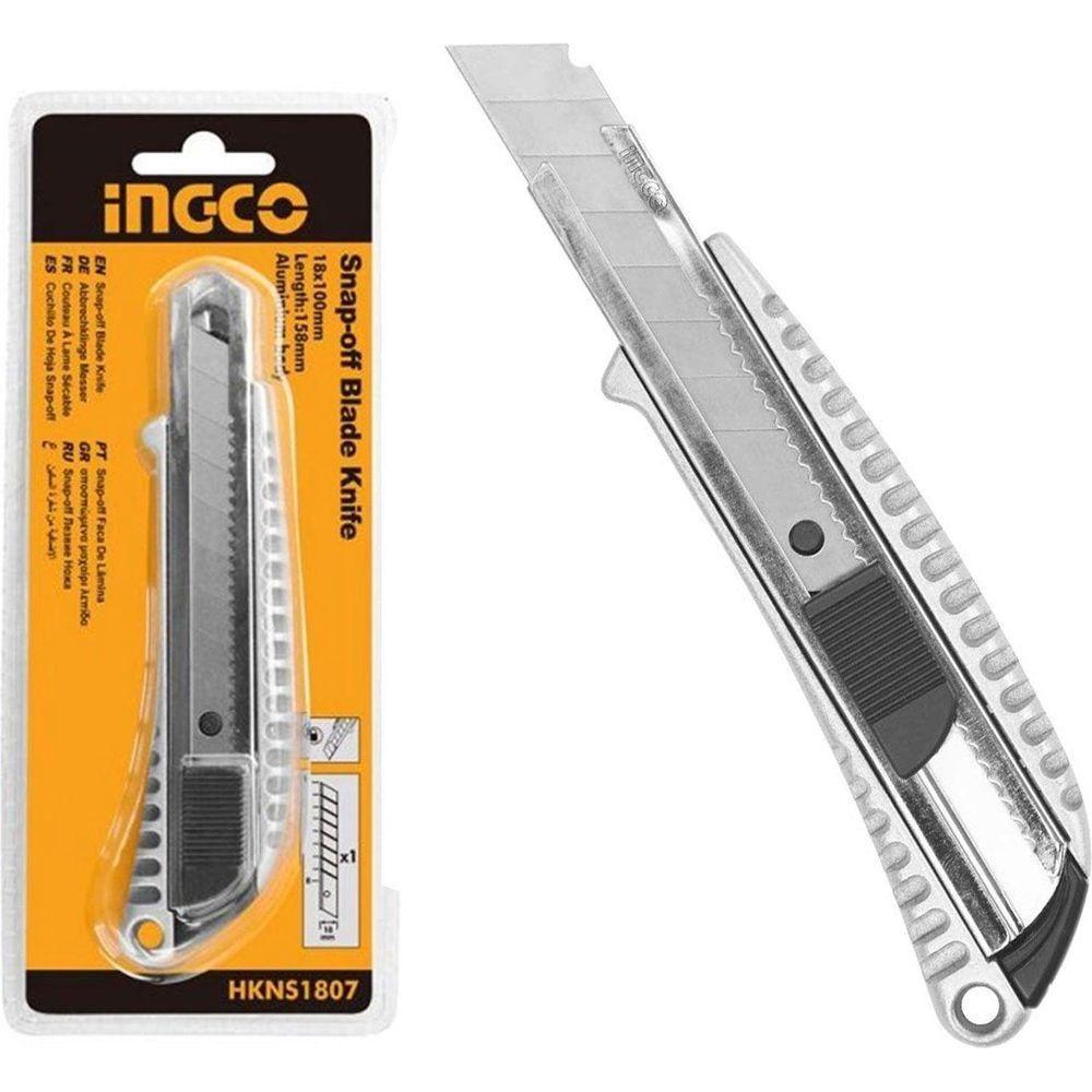 Ingco HKNS1807 Snap-Off Blade Cutter Knife (Zinc Alloy Body) - KHM Megatools Corp. Main image