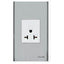 Omni SP1-WA-PK Aircon Tandem Outlet in Stainless Plate 20A (Wide Series) | Omni by KHM Megatools Corp.