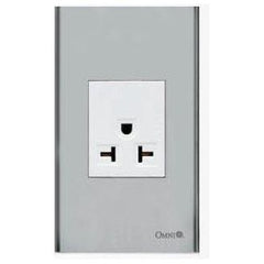 Omni SP1-WA-PK Aircon Tandem Outlet in Stainless Plate 20A (Wide Series) | Omni by KHM Megatools Corp.