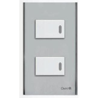Omni SP2-S14-PK 2pc 1-Way Illuminated Switch in Stainless Plate 16A (Wide Series) | Omni by KHM Megatools Corp. Main image