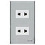 Omni SP2-WU-PK Universal Outlet in Stainless Plate 16A (Wide Series) | Omni by KHM Megatools Corp.