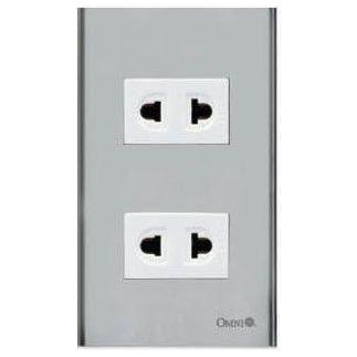 Omni SP2-WU-PK Universal Outlet in Stainless Plate 16A (Wide Series) | Omni by KHM Megatools Corp. Main image