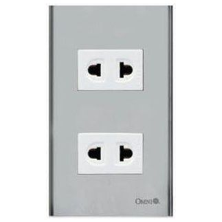 Omni SP2-WU-PK Universal Outlet in Stainless Plate 16A (Wide Series) | Omni by KHM Megatools Corp. Main image