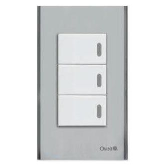 Omni SP3-S14-PK 3pc 1-Way Illuminated Switch in Stainless Plate 16A (Wide Series) | Omni by KHM Megatools Corp.