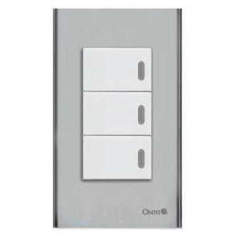 Omni SP3-S14-PK 3pc 1-Way Illuminated Switch in Stainless Plate 16A (Wide Series) | Omni by KHM Megatools Corp. Main image