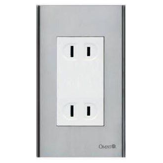Omni SP3-WD-PK Duplex Convenience Outlet in Stainless Plate 16A (Wide Series) | Omni by KHM Megatools Corp. Main image