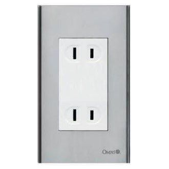 Omni SP3-WD-PK Duplex Convenience Outlet in Stainless Plate 16A (Wide Series) | Omni by KHM Megatools Corp.