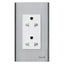 Omni SP3-WG2-PK Duplex Universal Outlet with Ground in Stainless Plate 16A (Wide Series) | Omni by KHM Megatools Corp.