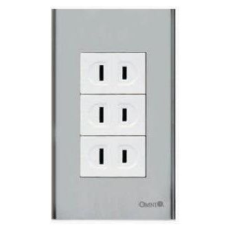 Omni SP3-WR-PK 3pc Regular Convenience Outlet in Stainless Plate 16A (Wide Series) | Omni by KHM Megatools Corp.