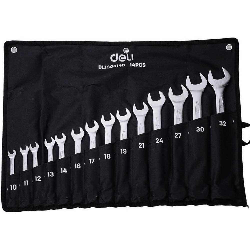 Deli EDL130014B Combination Spanner Set (10mm-32mm) 14pcs