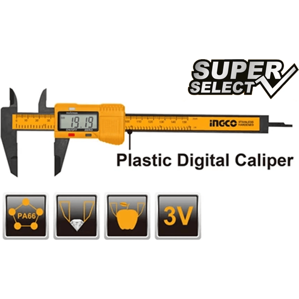 Ingco HDCP16150 Plastic Digital Caliper 150mm (SS) - KHM Megatools Corp. Main image