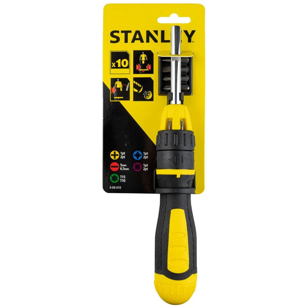 Stanley 68-010 Multibit Ratcheting Screwdriver (10 bits) | Stanley by KHM Megatools Corp. Main image